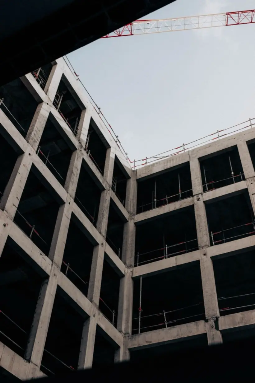 Concrete frame of a multi-storey building